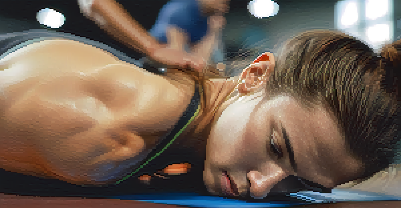 A close-up of a person doing Russian twists on a gym mat, showing engaged core muscles.