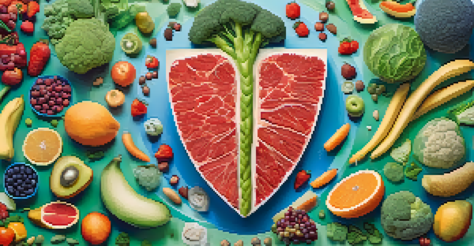 An artistic depiction of the gut-immune connection with a shield made of healthy foods against a soft gradient background.