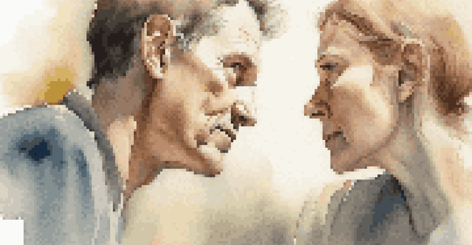 A compassionate conversation between two individuals demonstrating active listening and empathy.