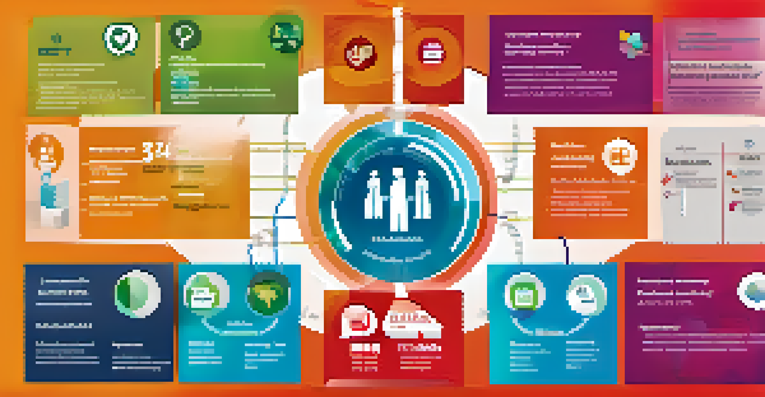 An infographic illustrating the benefits of big data in healthcare with colorful icons and engaging graphics representing patient care and analytics.
