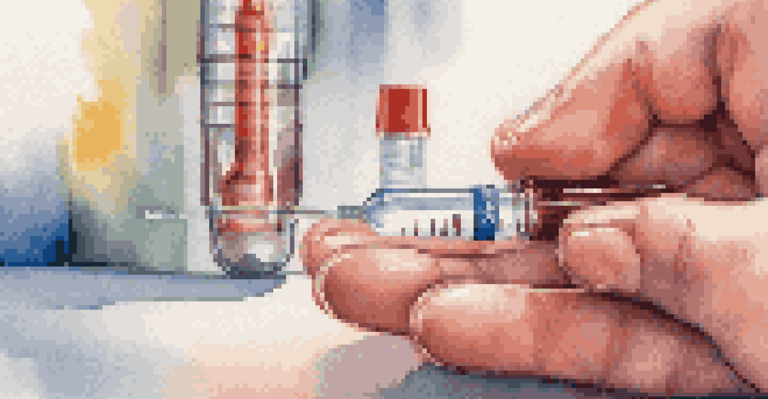 A close-up of a hand holding a syringe filled with vaccine, with a blurred vaccination clinic in the background.