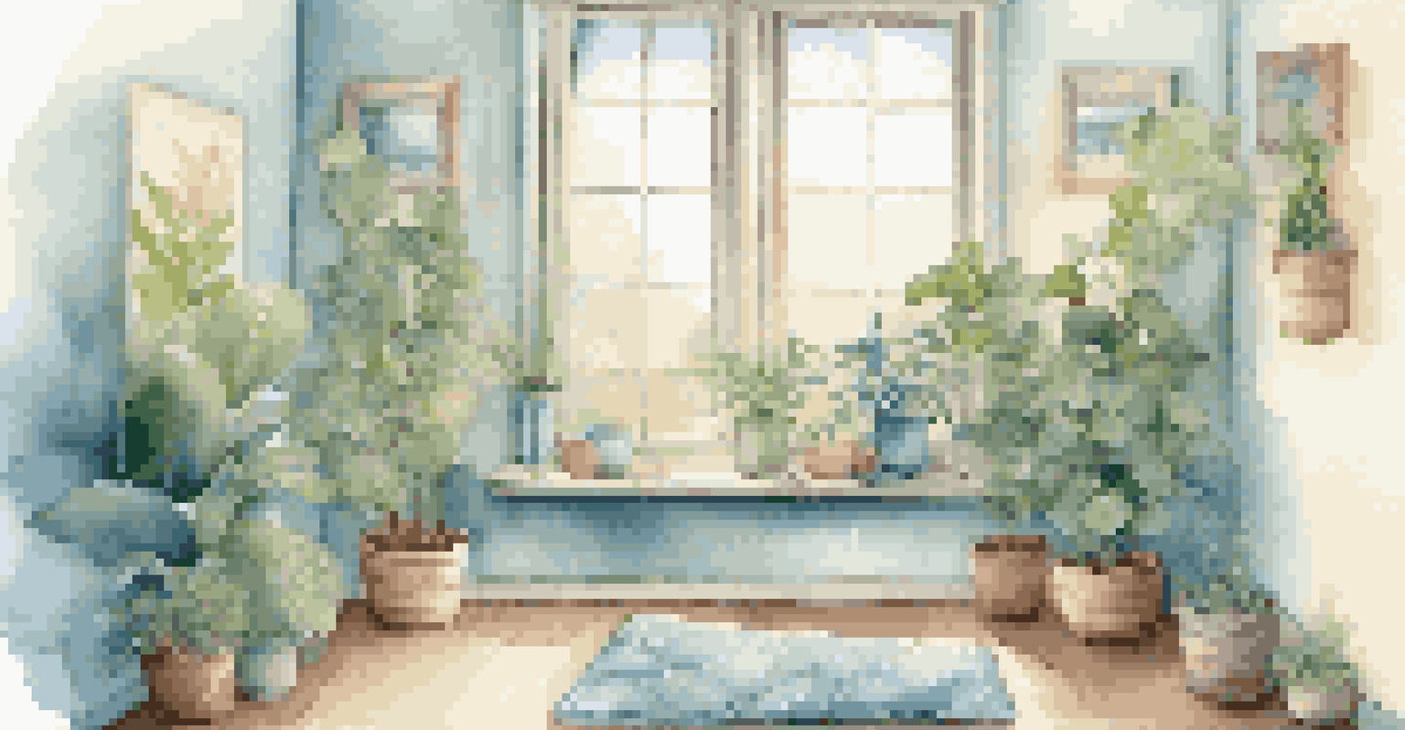 A serene meditation space with cushions, candles, and a window letting in natural light.