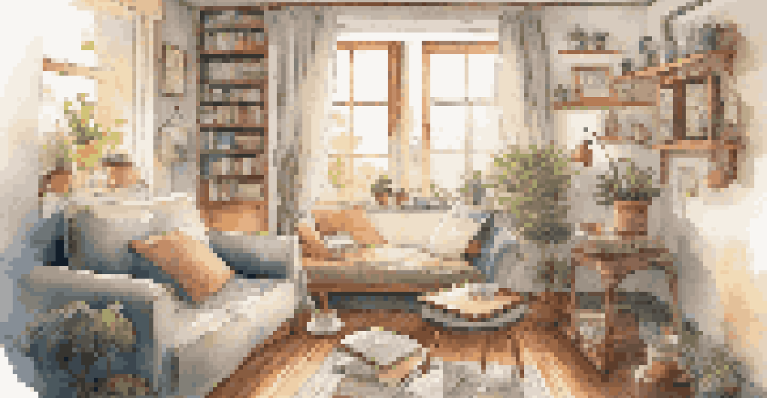 A person visualizing their goals in a cozy indoor space with motivational posters and a journal.