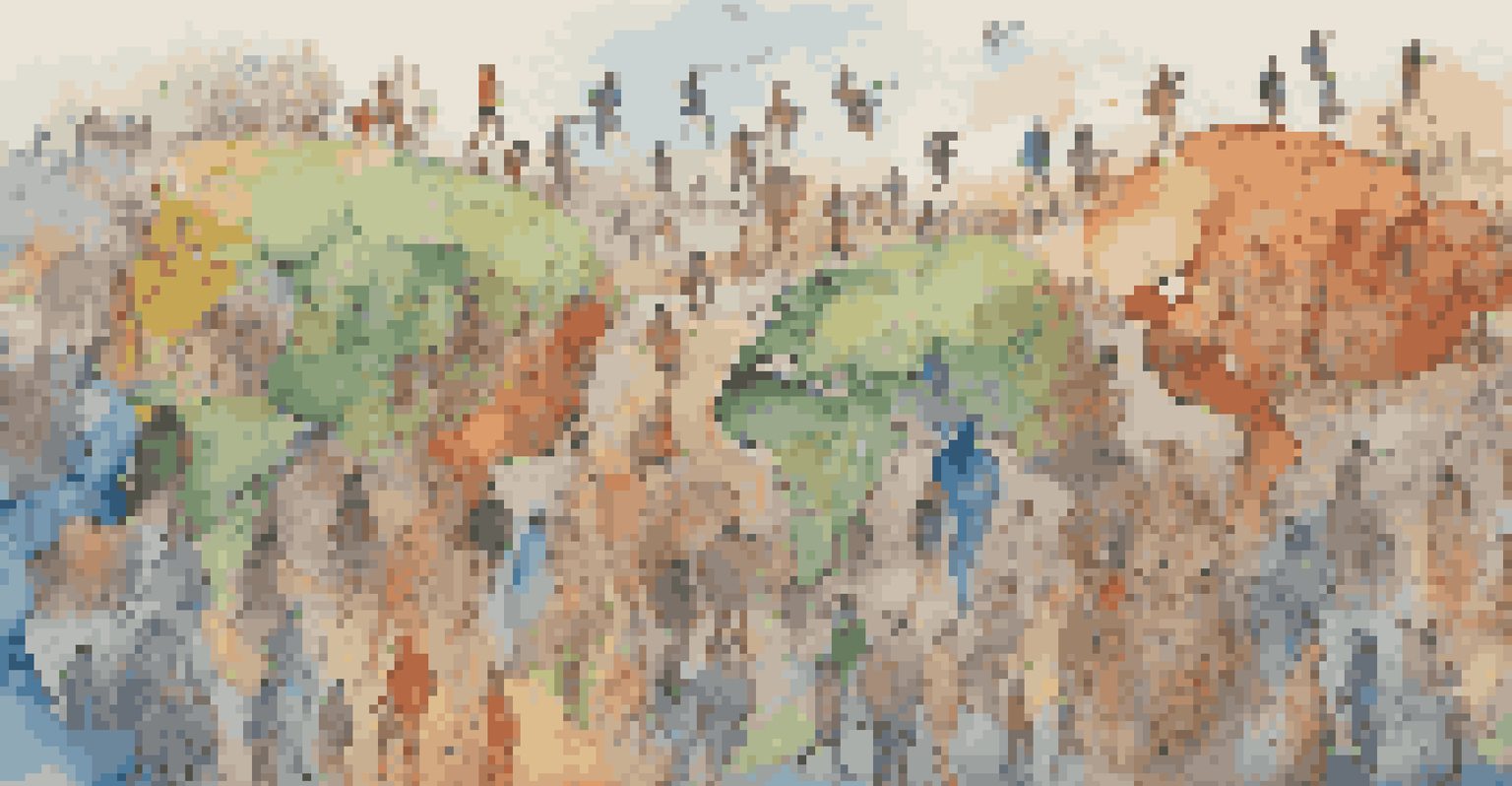 An artistic representation of herd immunity, featuring interconnected figures symbolizing a diverse community, with subtle imagery of pathogens in the background.