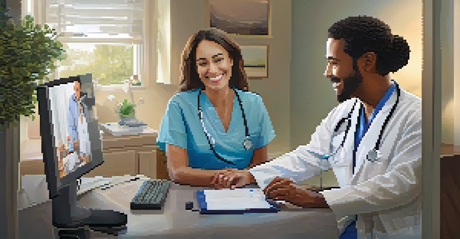 A healthcare provider conducting a telemedicine consultation with a patient at home.