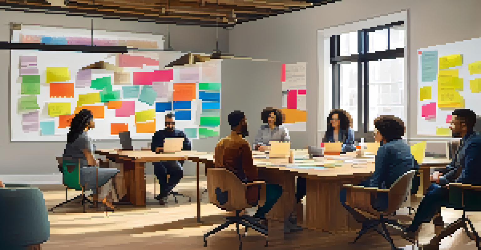 A diverse team collaborating in a modern meeting room, showcasing inclusivity and teamwork.