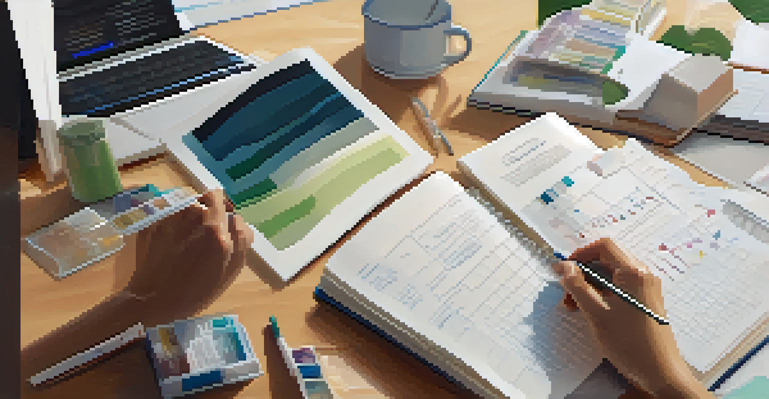 Close-up of hands holding a genetic testing kit with a notebook and laptop in the background, symbolizing personalized health management.
