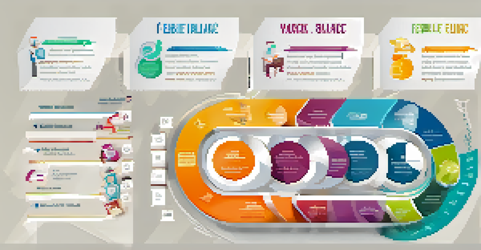An infographic illustrating the benefits of flexible scheduling with icons representing various positive aspects.