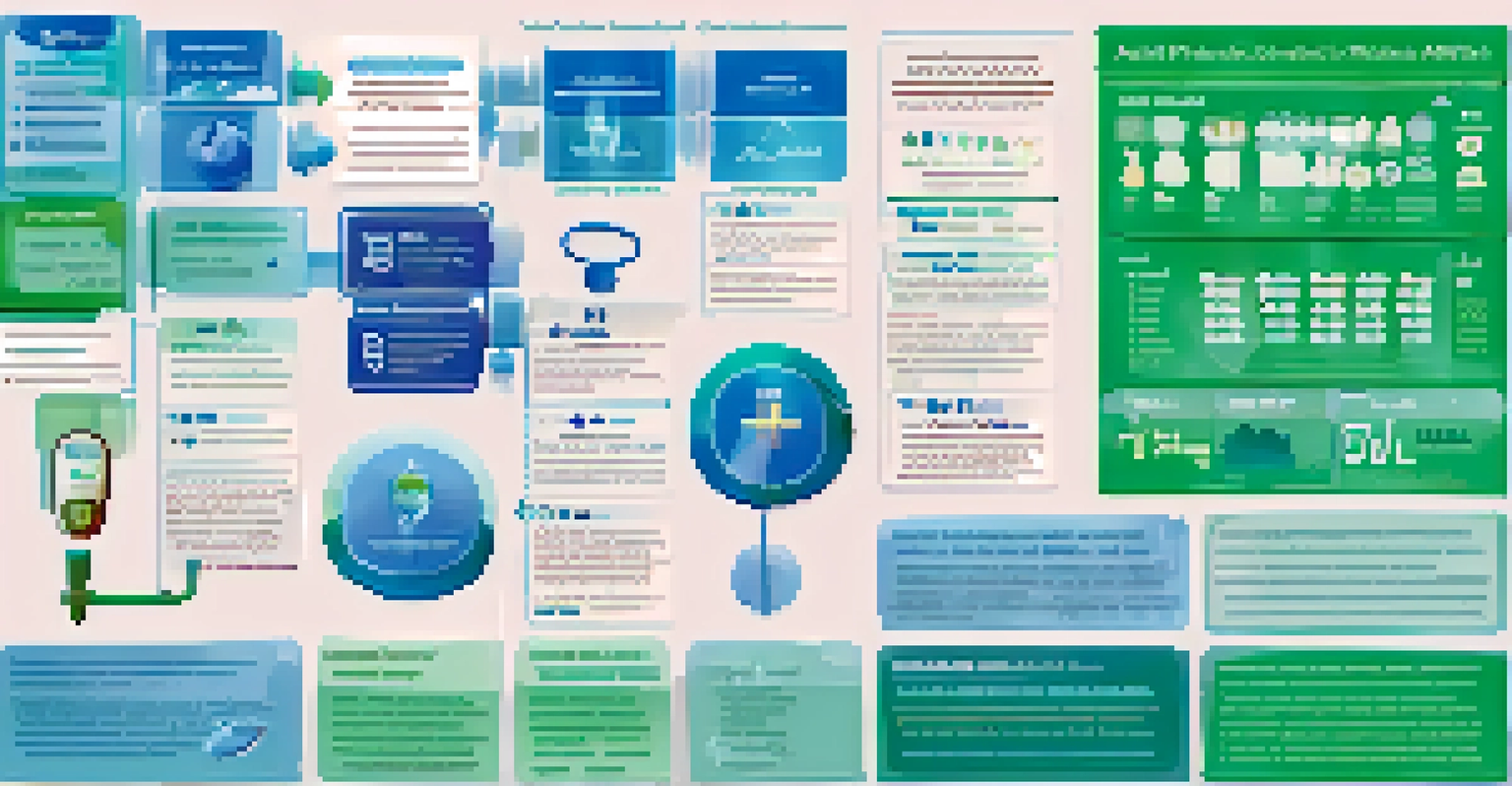An infographic showing different types of health screenings with icons and descriptions in bright colors.