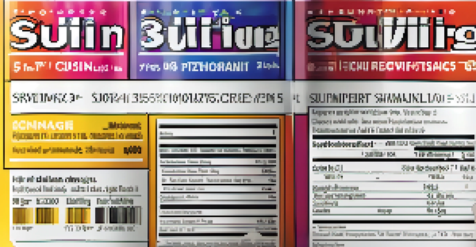 A detailed close-up of a colorful supplement label showing the Supplement Facts panel with clear sections for nutrients and serving size.
