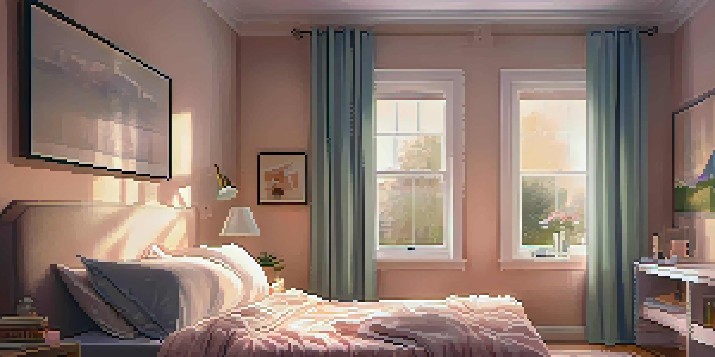 A pregnant woman resting in a cozy bedroom, with soft lighting and a sleep diary on the nightstand.