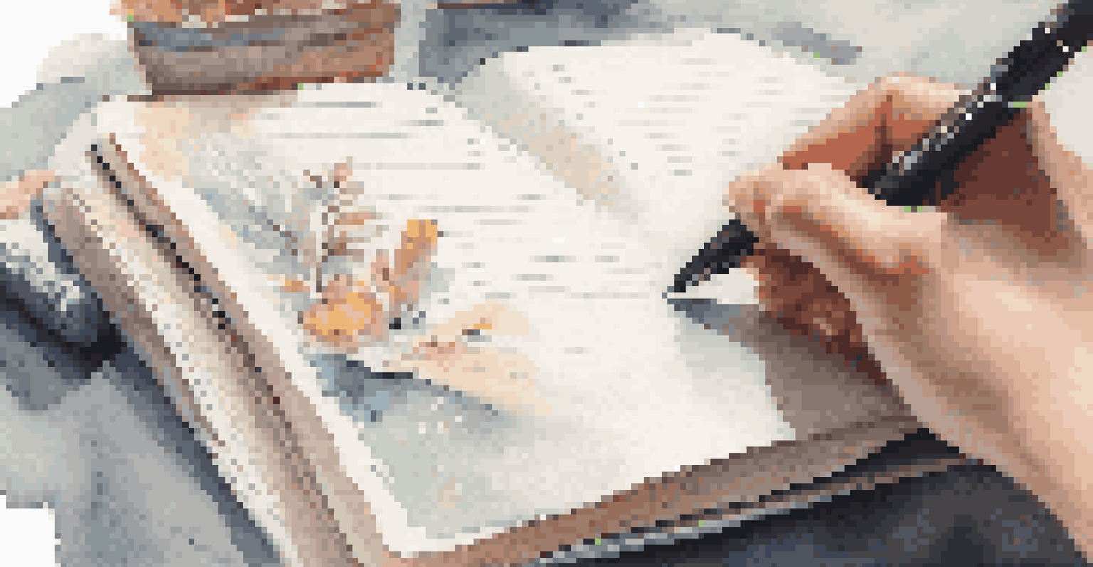 A close-up of a client writing goals in a journal, with a motivational workspace in the background.