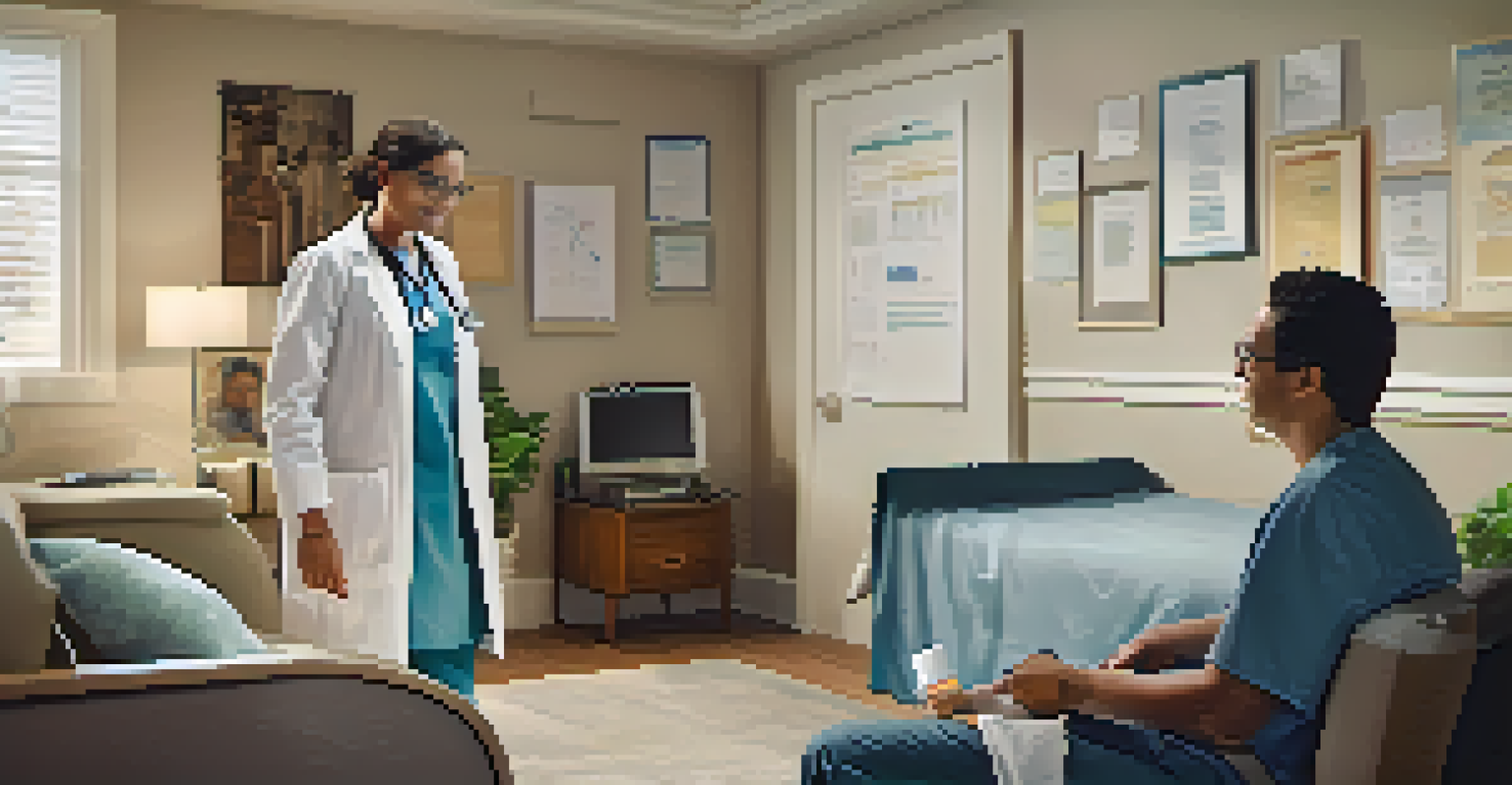 A healthcare provider and a patient in a virtual consultation, showcasing a professional and inviting setting.