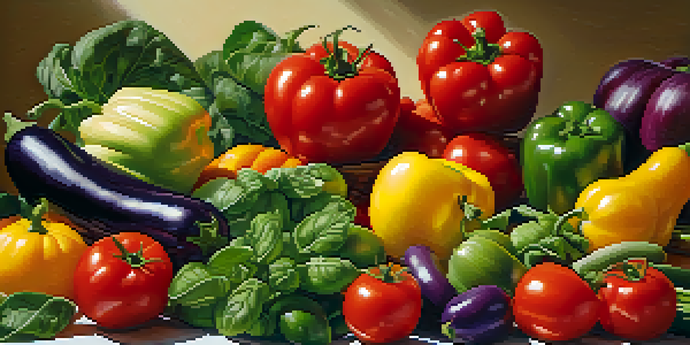 A circular arrangement of fresh fruits and vegetables showcasing vibrant colors on a white wooden table.
