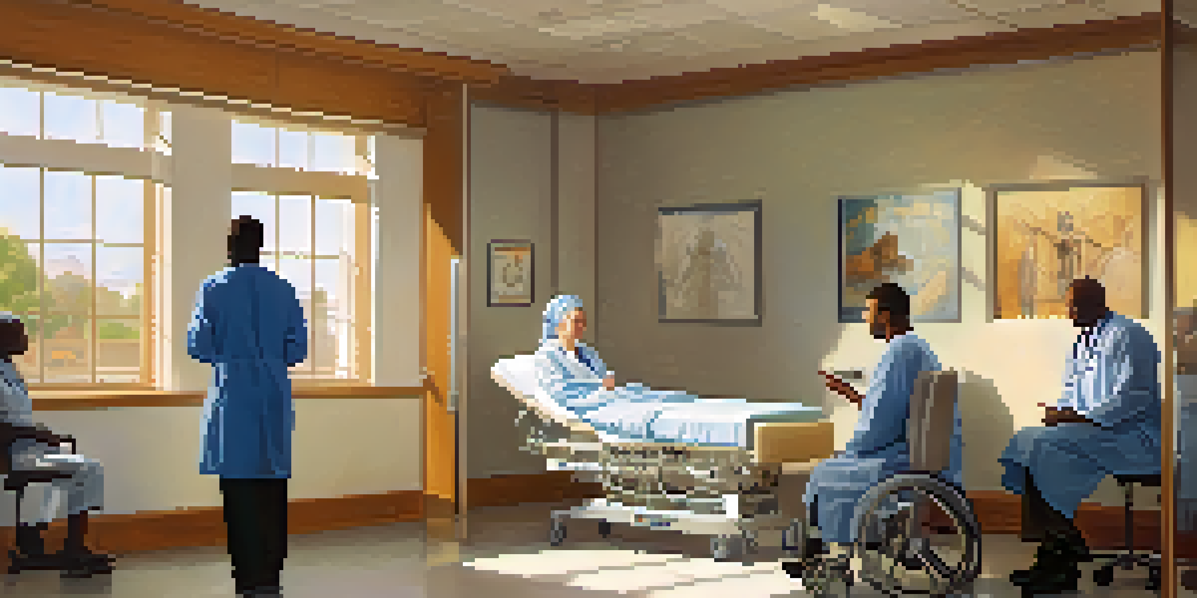 A diverse group of healthcare providers having a respectful conversation with a patient in a hospital room, emphasizing communication and understanding.