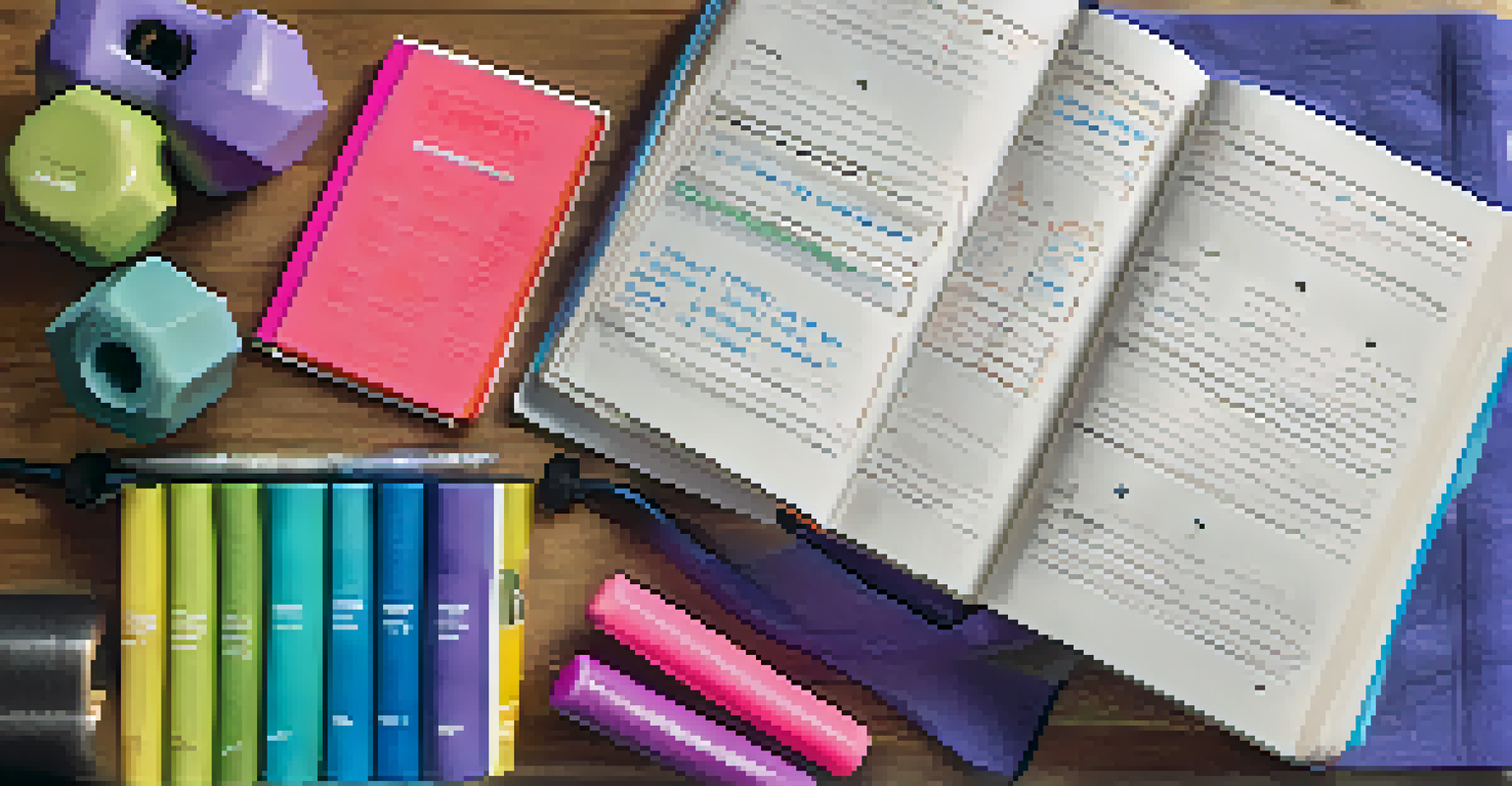A close-up shot of a fitness journal with SMART goals written on the page, surrounded by workout gear.