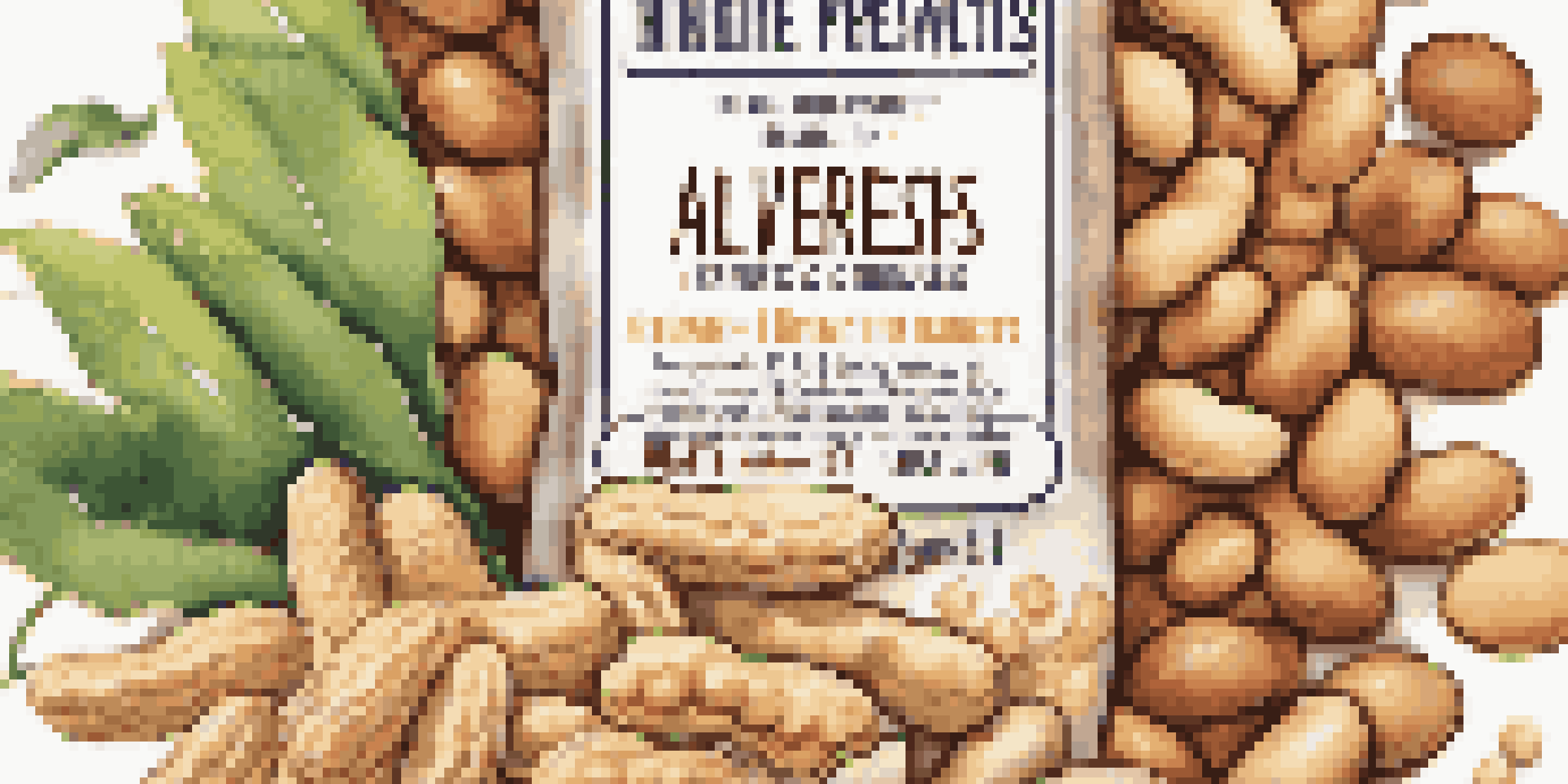 A detailed view of a food product label emphasizing allergen warnings, surrounded by fresh ingredients.