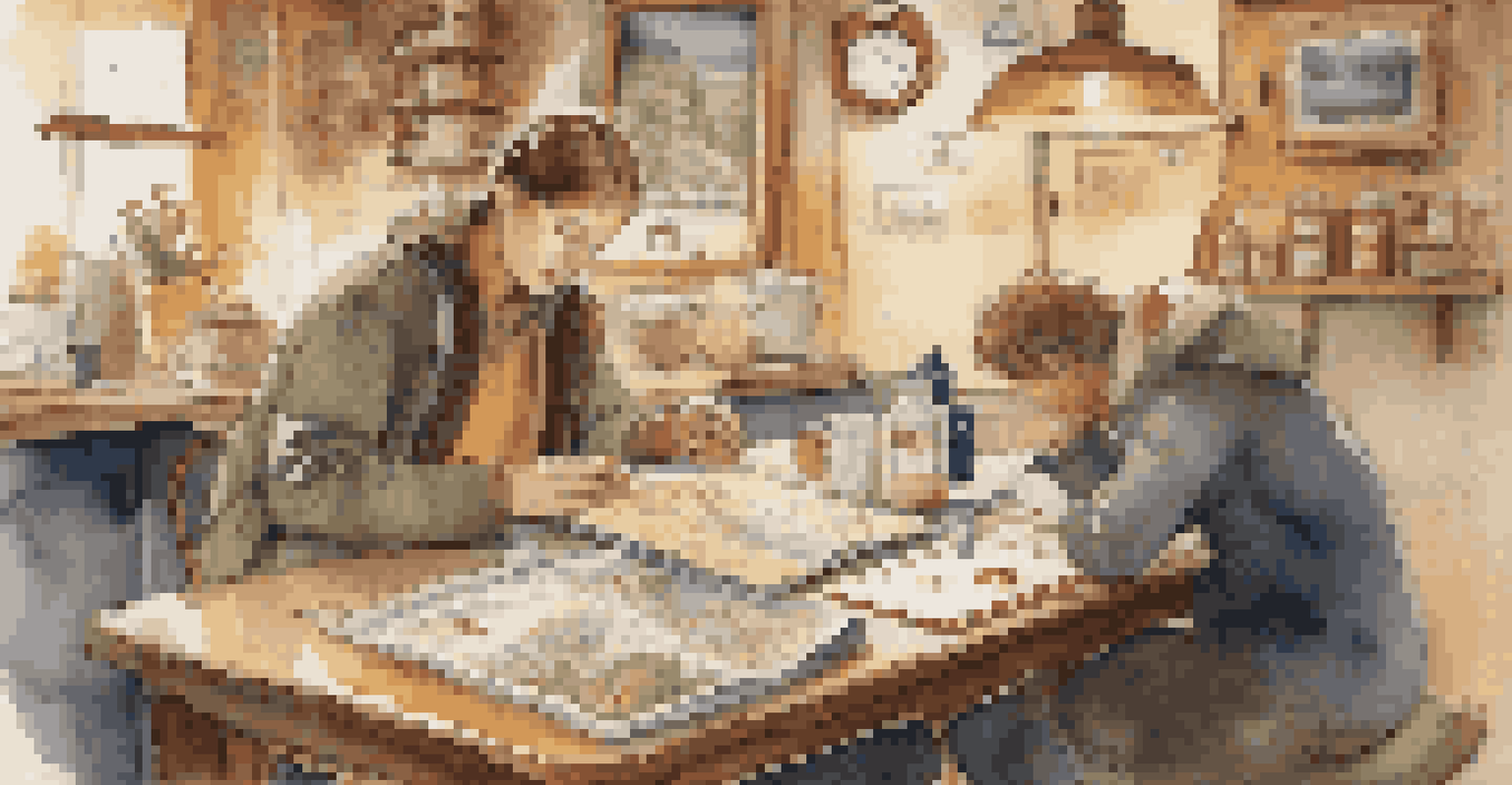A traveler in a café looking at a map with health-related icons around them, creating an informative atmosphere.