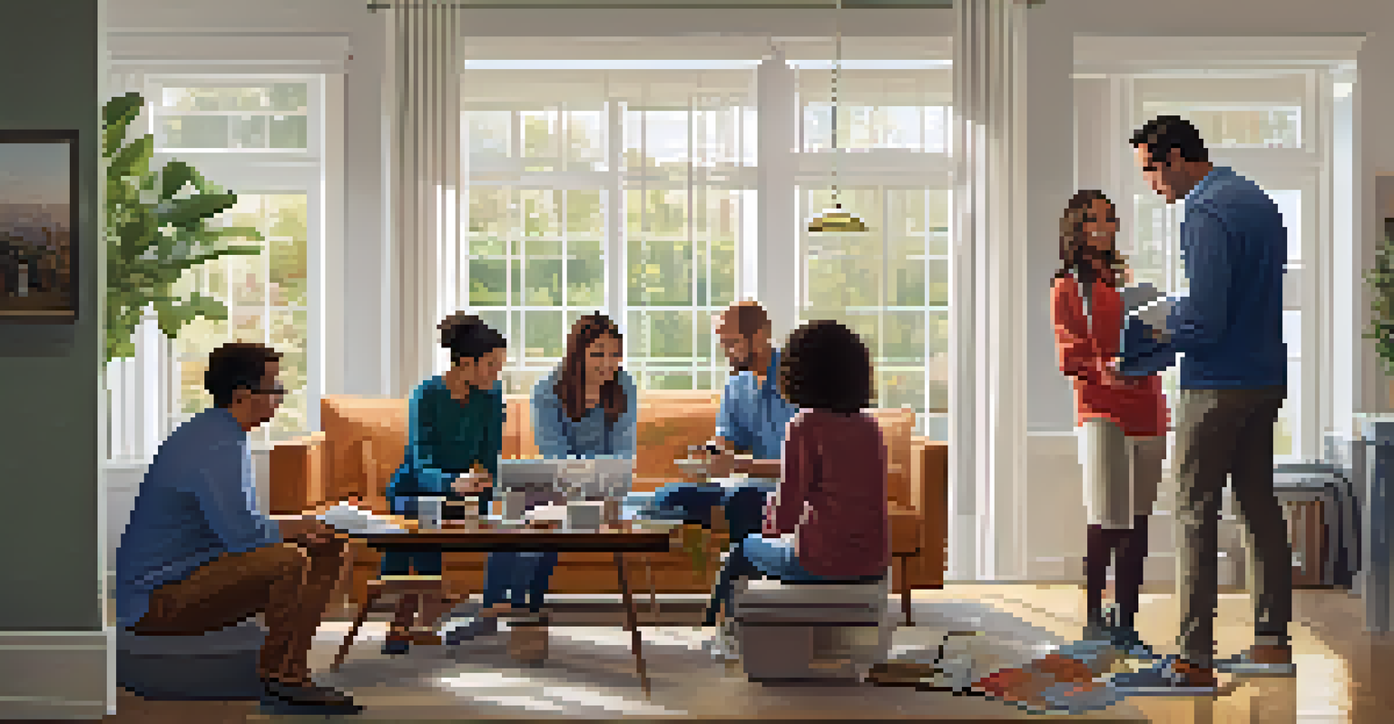 A family gathered in a modern living room, reviewing genetic testing results on a tablet, with expressions of curiosity and concern.