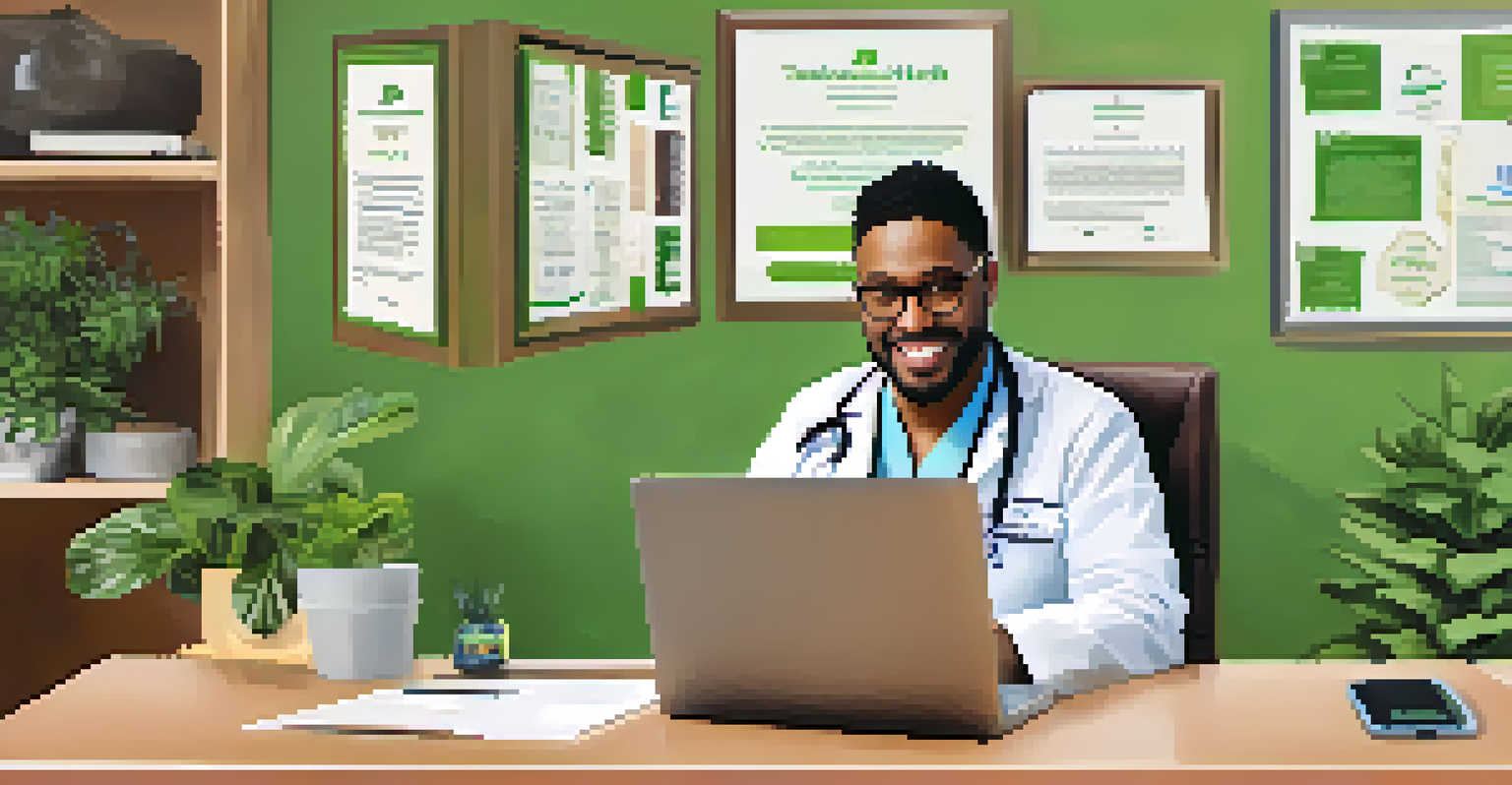 A healthcare provider in a cozy home office conducting a telehealth session with a patient, showcasing the accessibility of mental health services through technology.