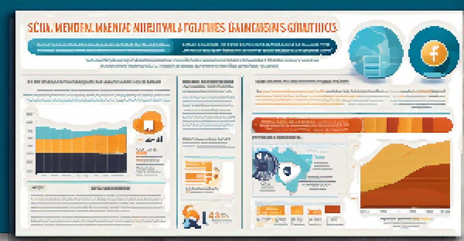 An infographic illustrating the influence of social media on mental health policy changes, with graphs and engaging visuals.