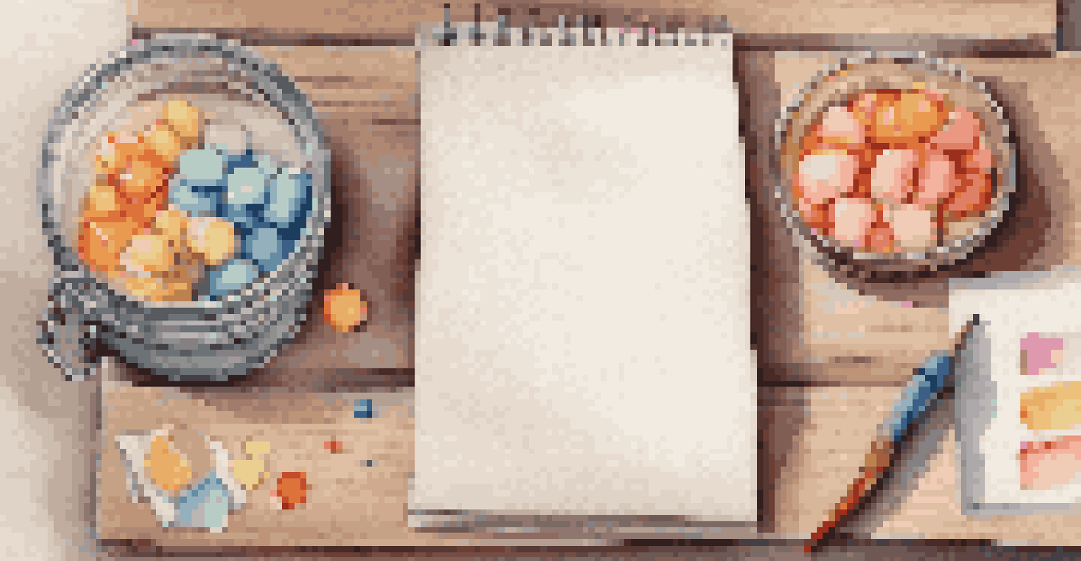 A close-up of a reward system featuring a jar of treats, a notepad with goals, and a candle on a wooden table.