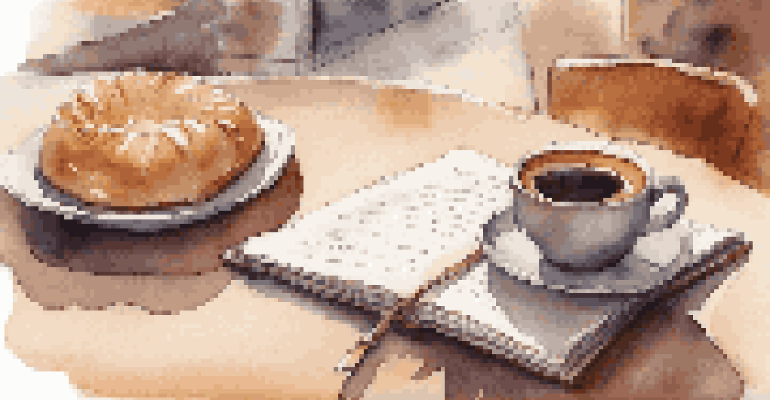 A hand writing in a journal in a cozy coffee shop setting.