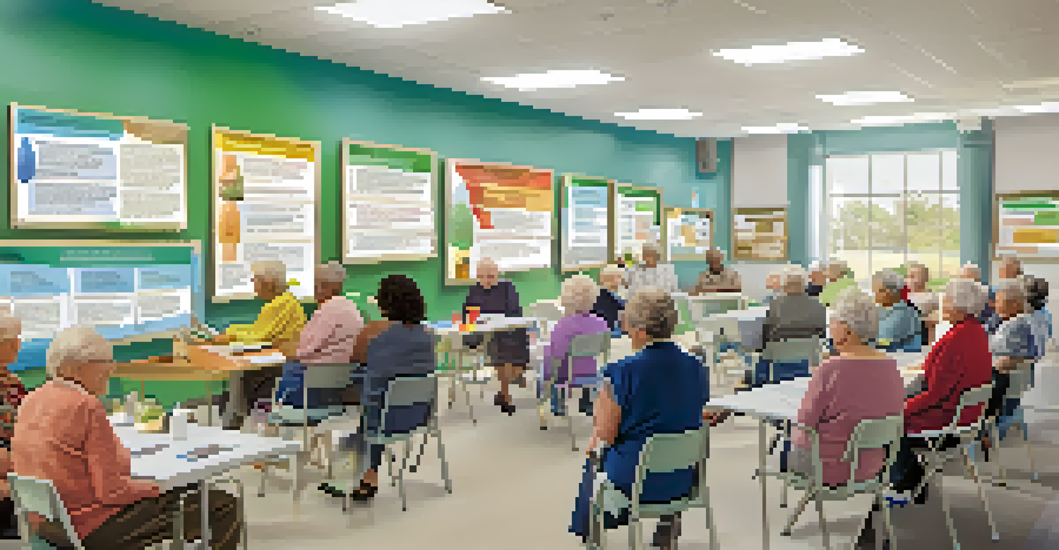 Older adults participating in a health literacy workshop at a senior center.
