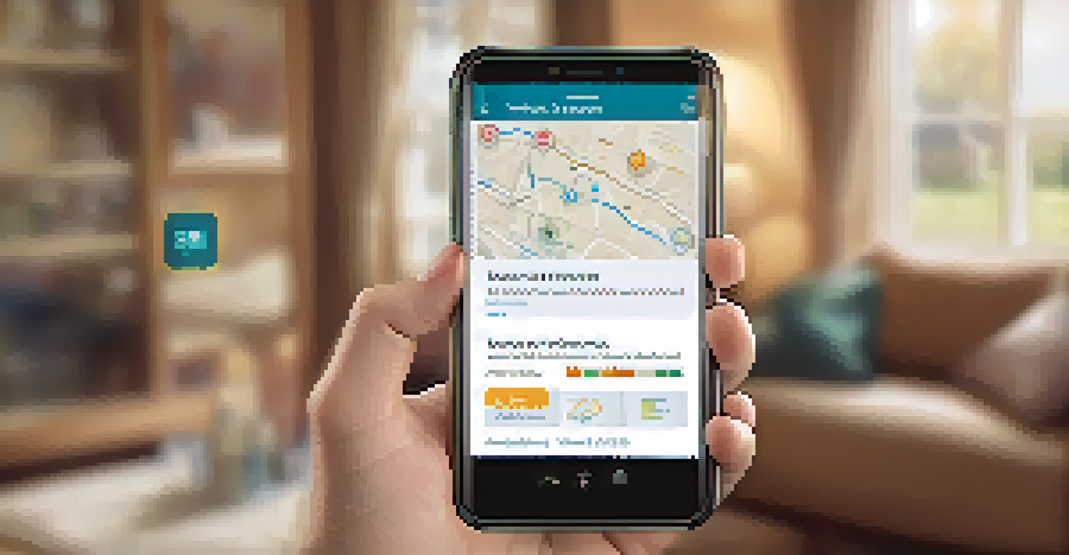 A close-up of a smartphone showing a vaccination app interface, set in a cozy living room environment.