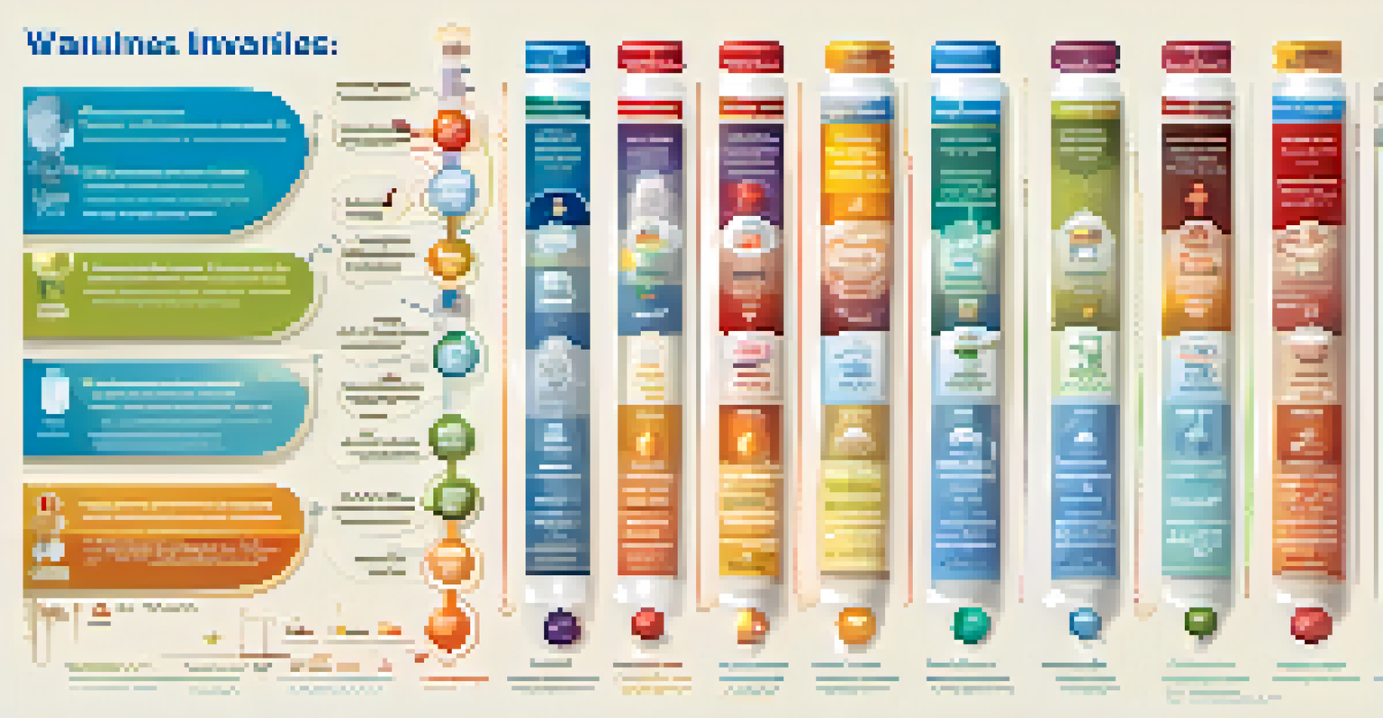 An educational infographic showing different types of vaccines with icons and descriptions.