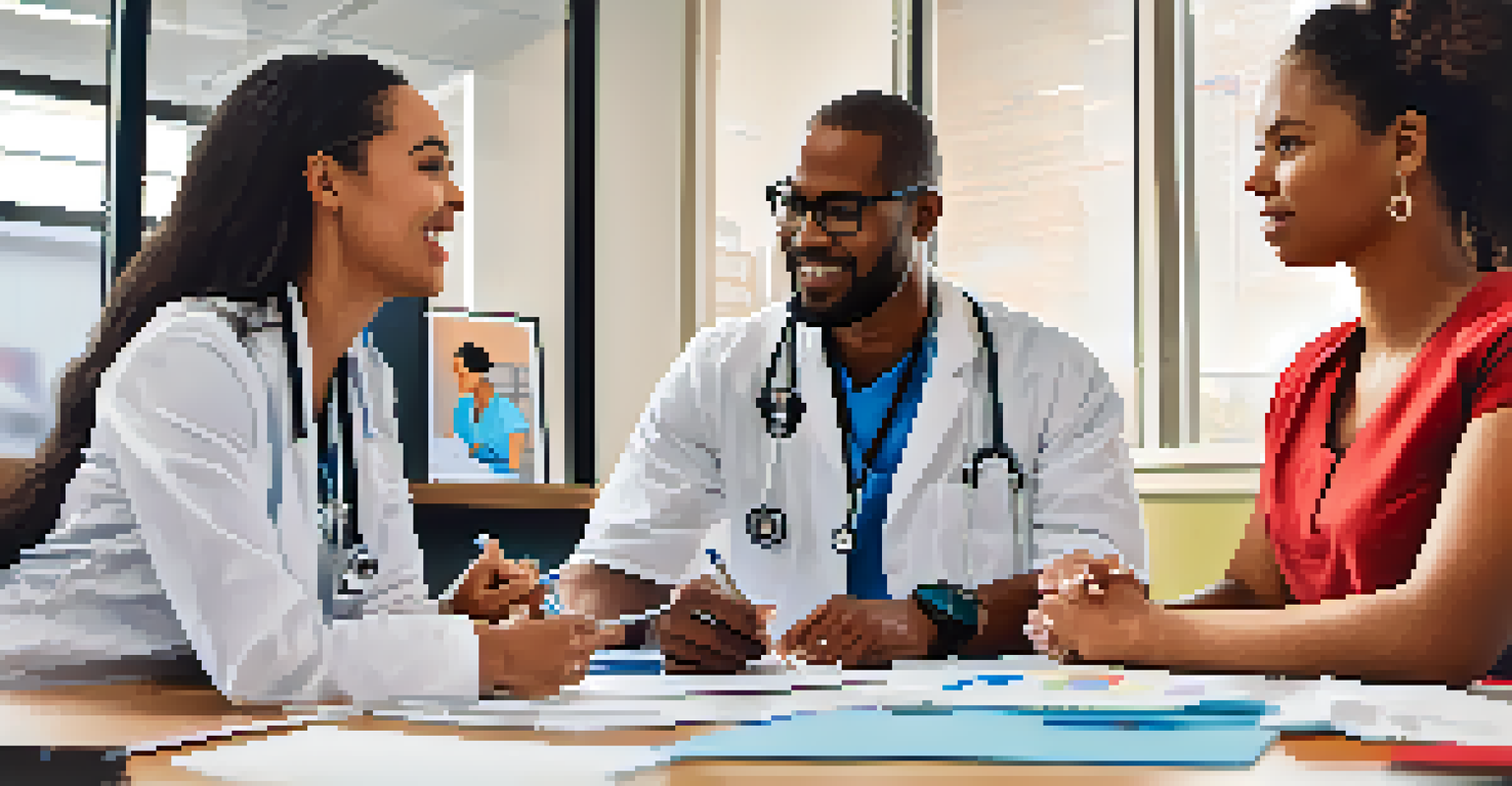 A diverse group of healthcare providers participating in a cultural competence training session in a modern conference room.
