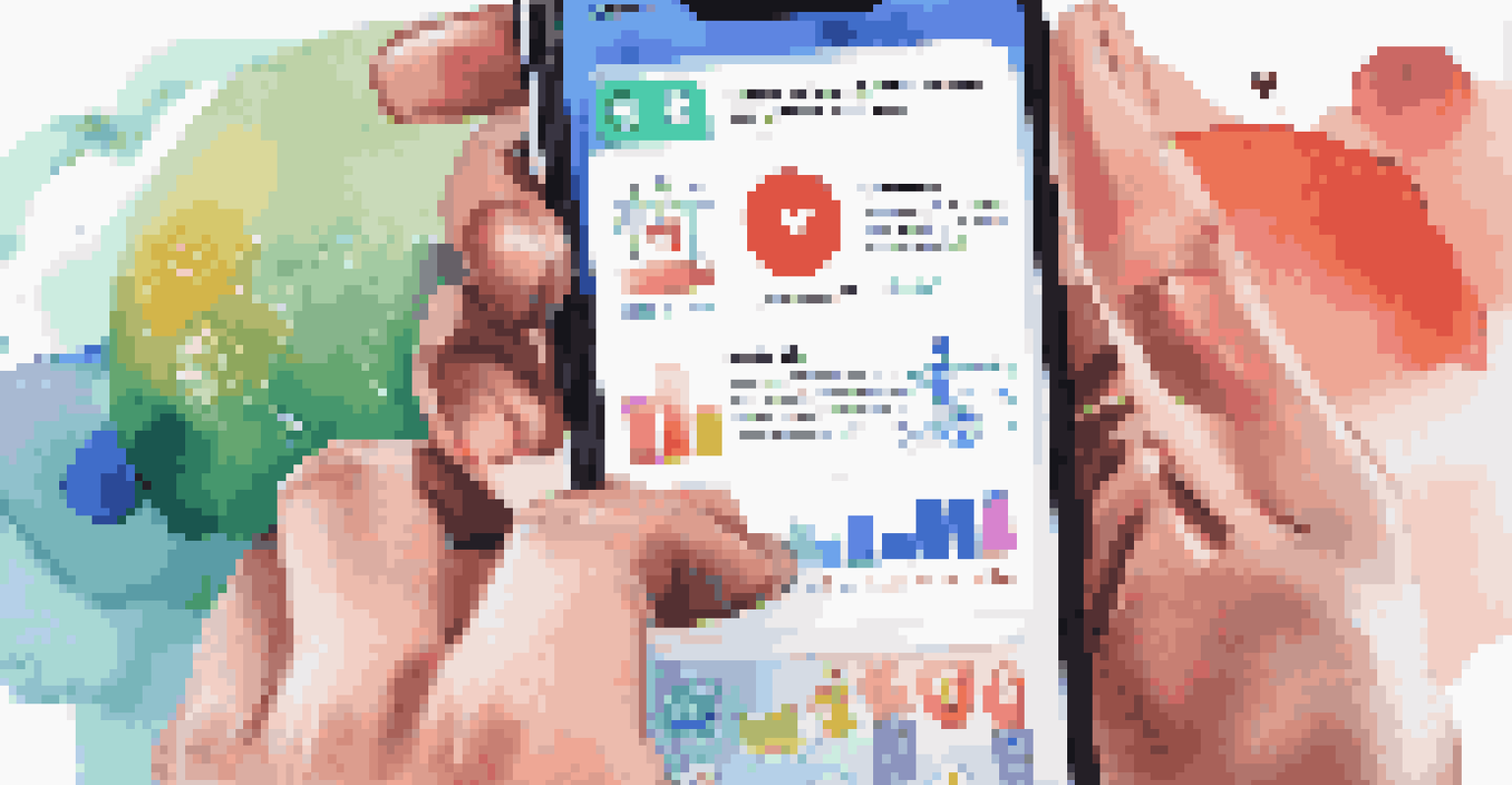 A close-up of a mobile device displaying a social media feed focused on health education and community support.