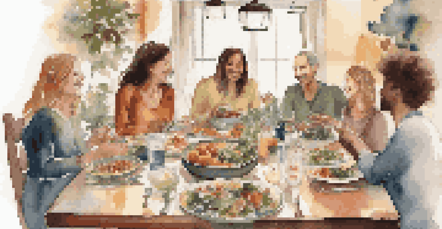 A cozy dining table with friends enjoying a meal made from colorful, healthy dishes.