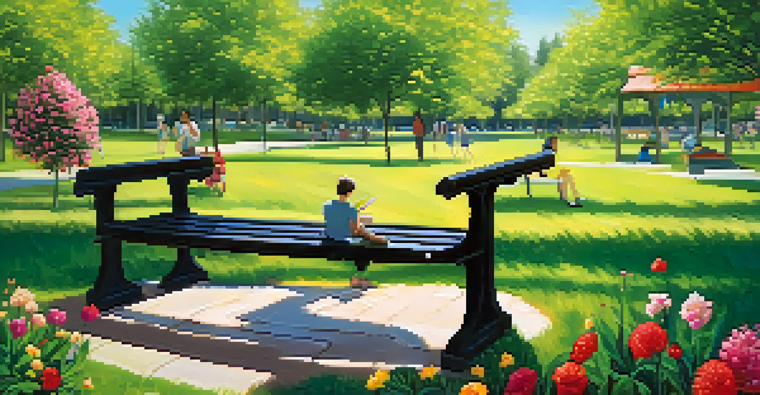 A person reading a book in a sunny park, symbolizing personal well-being and relaxation.