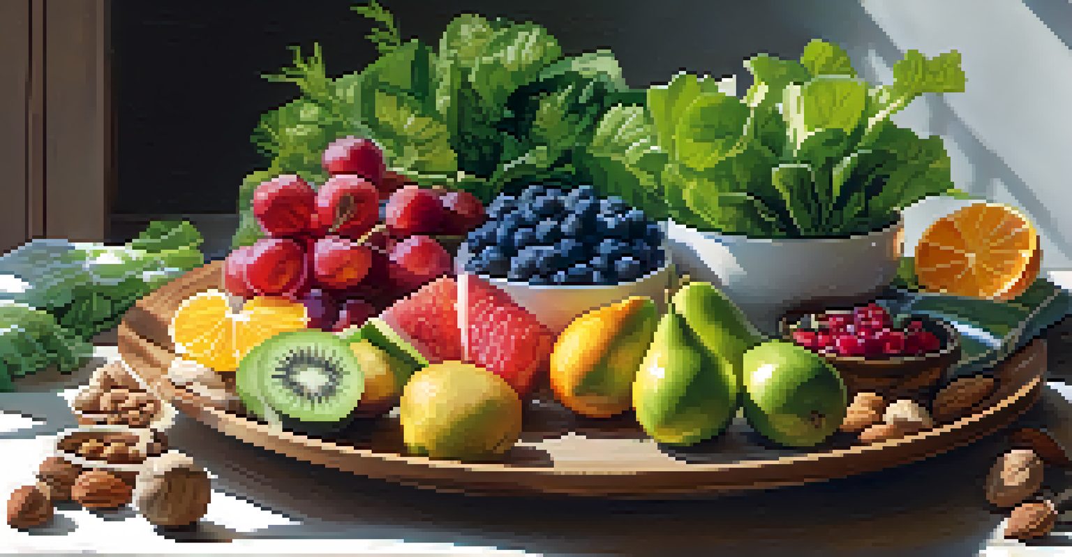 A colorful plate of healthy foods, highlighting nutrition as part of self-care.