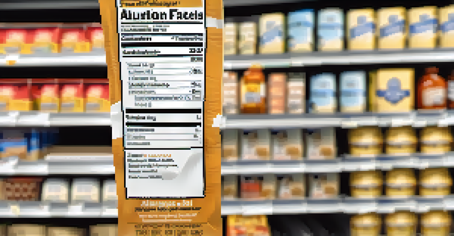 A close-up of a food label highlighting allergen warnings and ingredient lists in a grocery store.