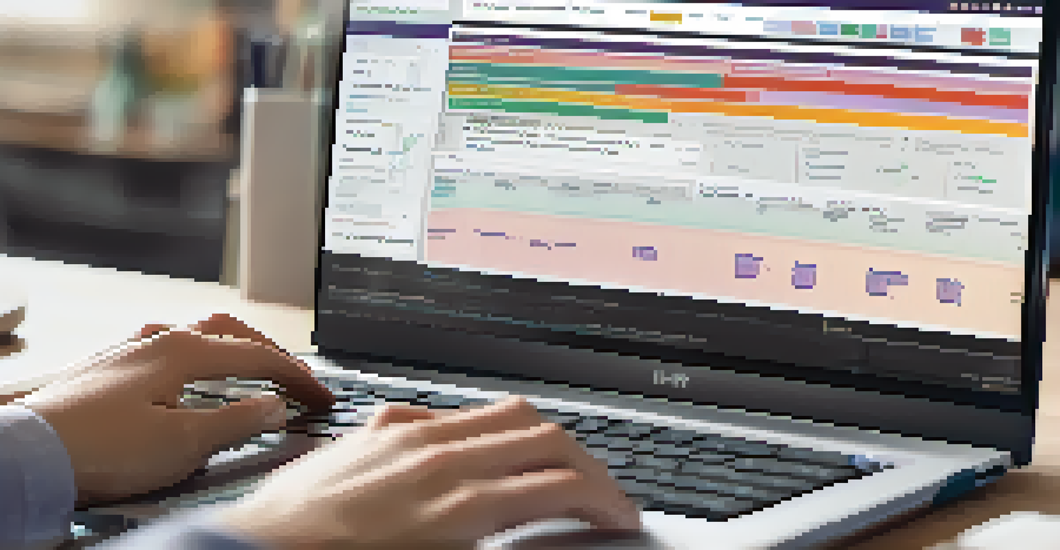 A close-up of hands typing on a laptop displaying an electronic health record system.