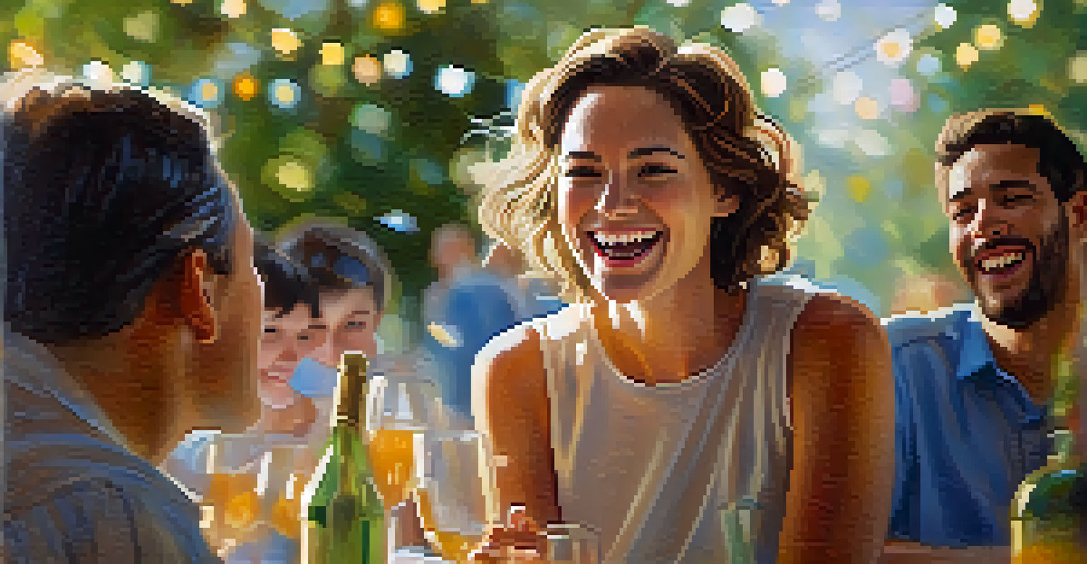A person joyfully sharing news with a bright smile and sparkling eyes.