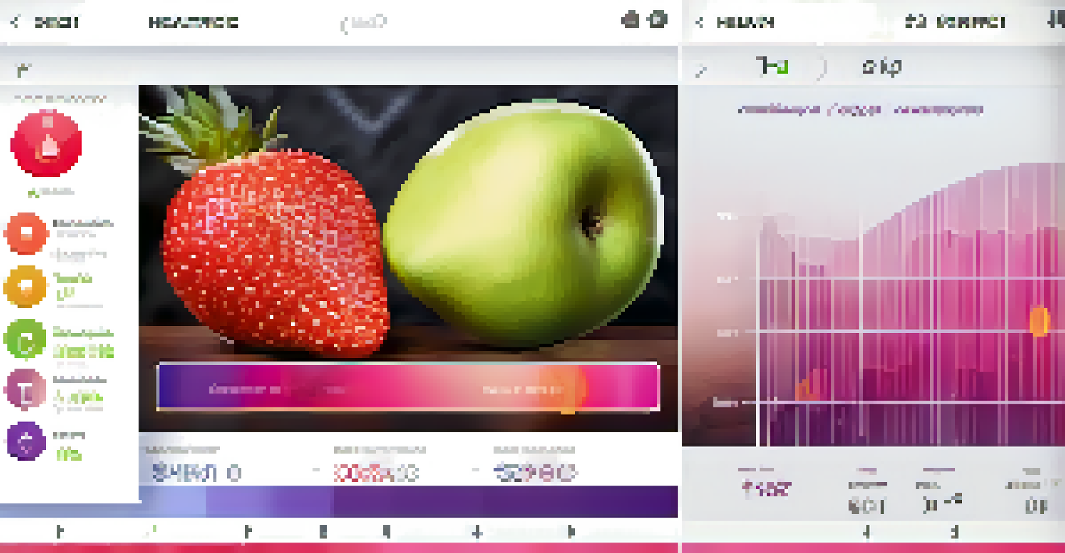 A digital screen displays a before-and-after comparison of a client's health metrics, illustrating the impact of personalized coaching.