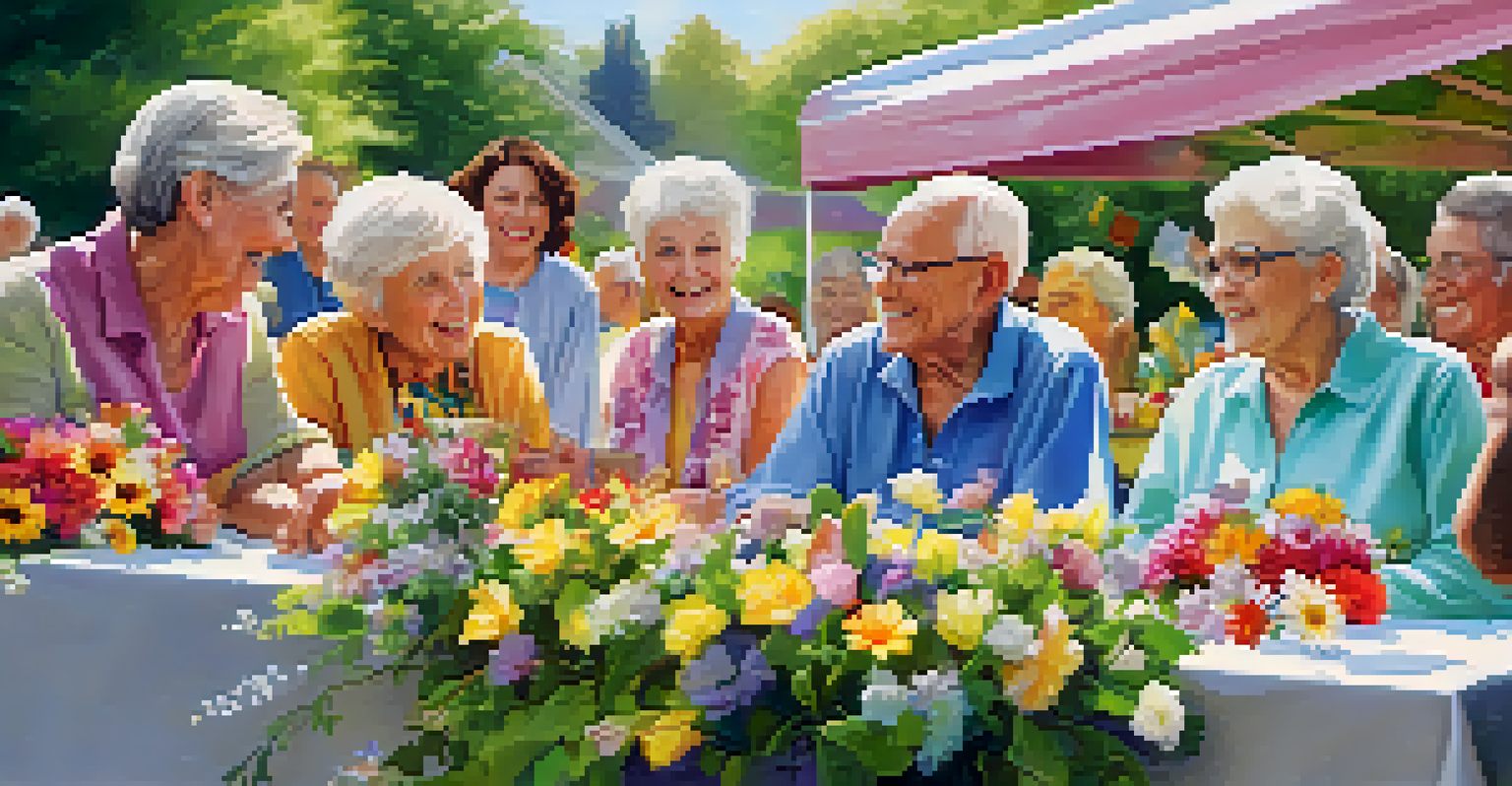 Seniors enjoying a community event, highlighting social engagement and support.