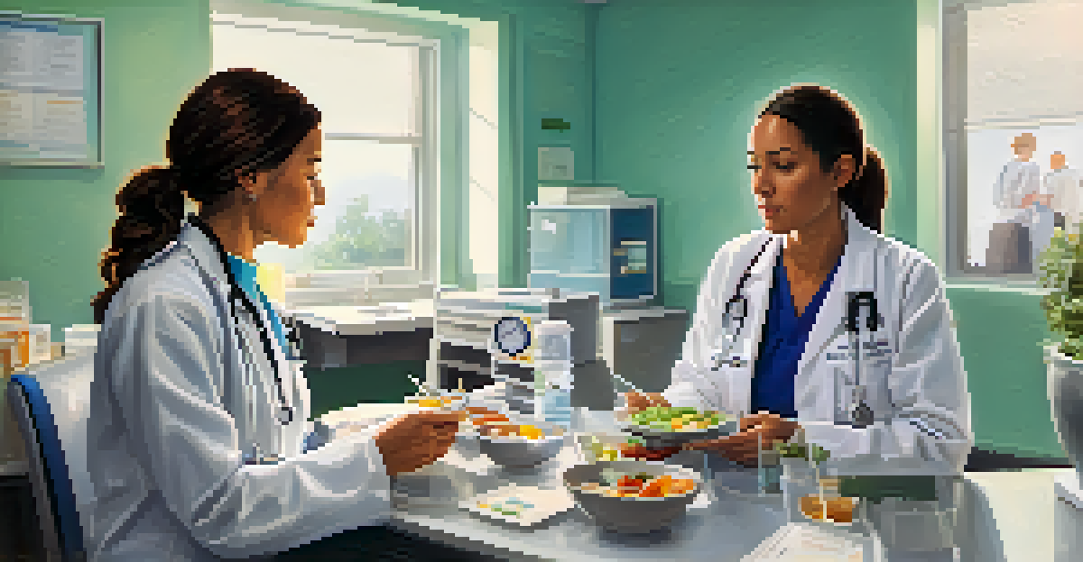 A patient undergoing an oral food challenge in a medical facility, with a healthcare professional observing and a monitor displaying vital signs.