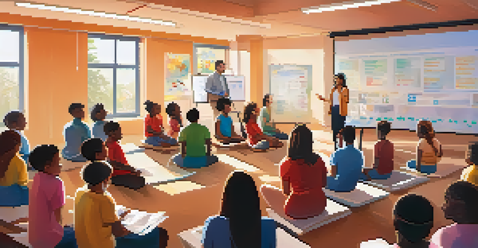 A diverse group of participants in an educational workshop about preventive health, attentively listening to a speaker.