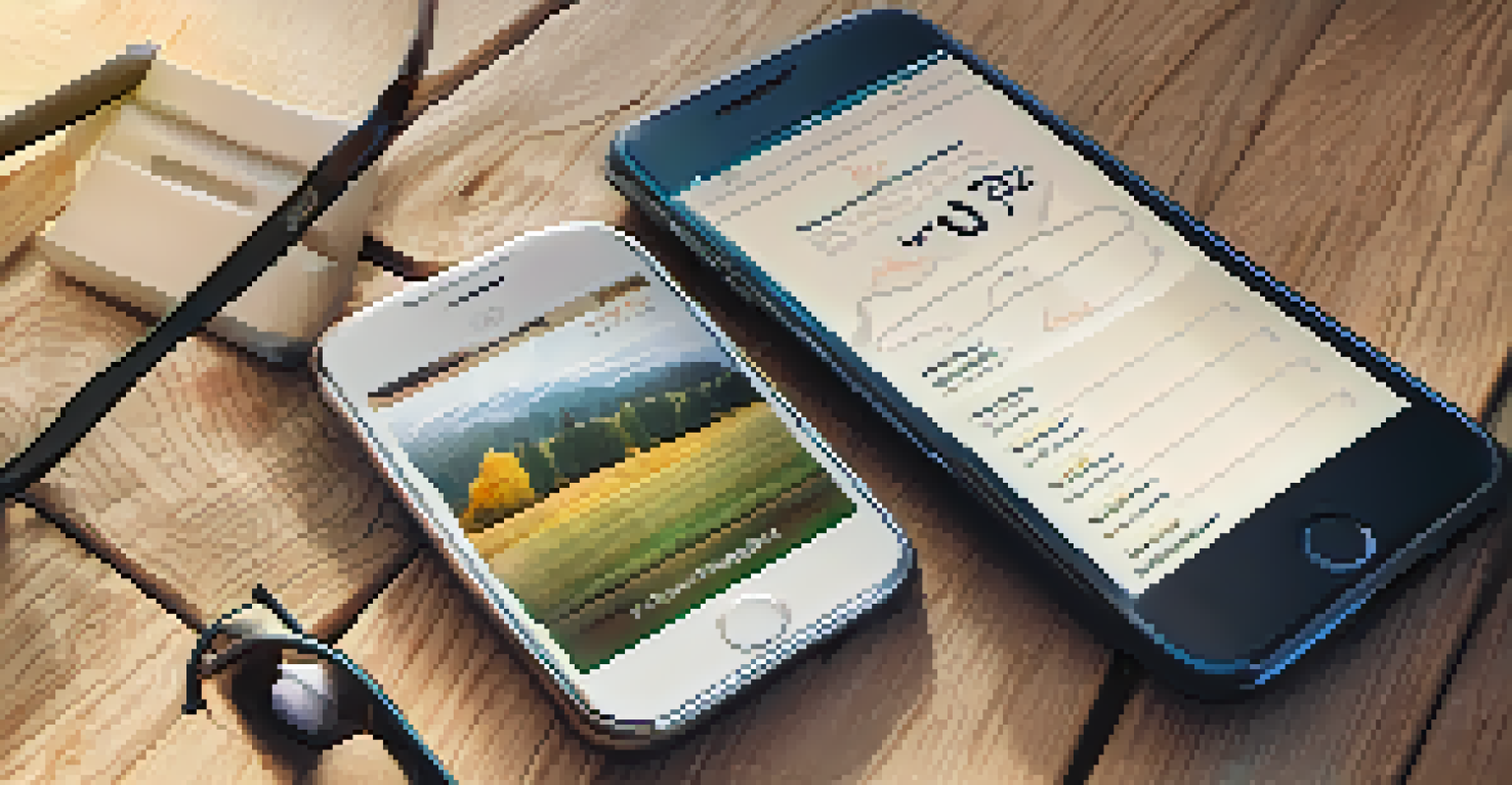 A smartphone displaying a digital detox app interface on a wooden table, with reading glasses and an open book nearby.