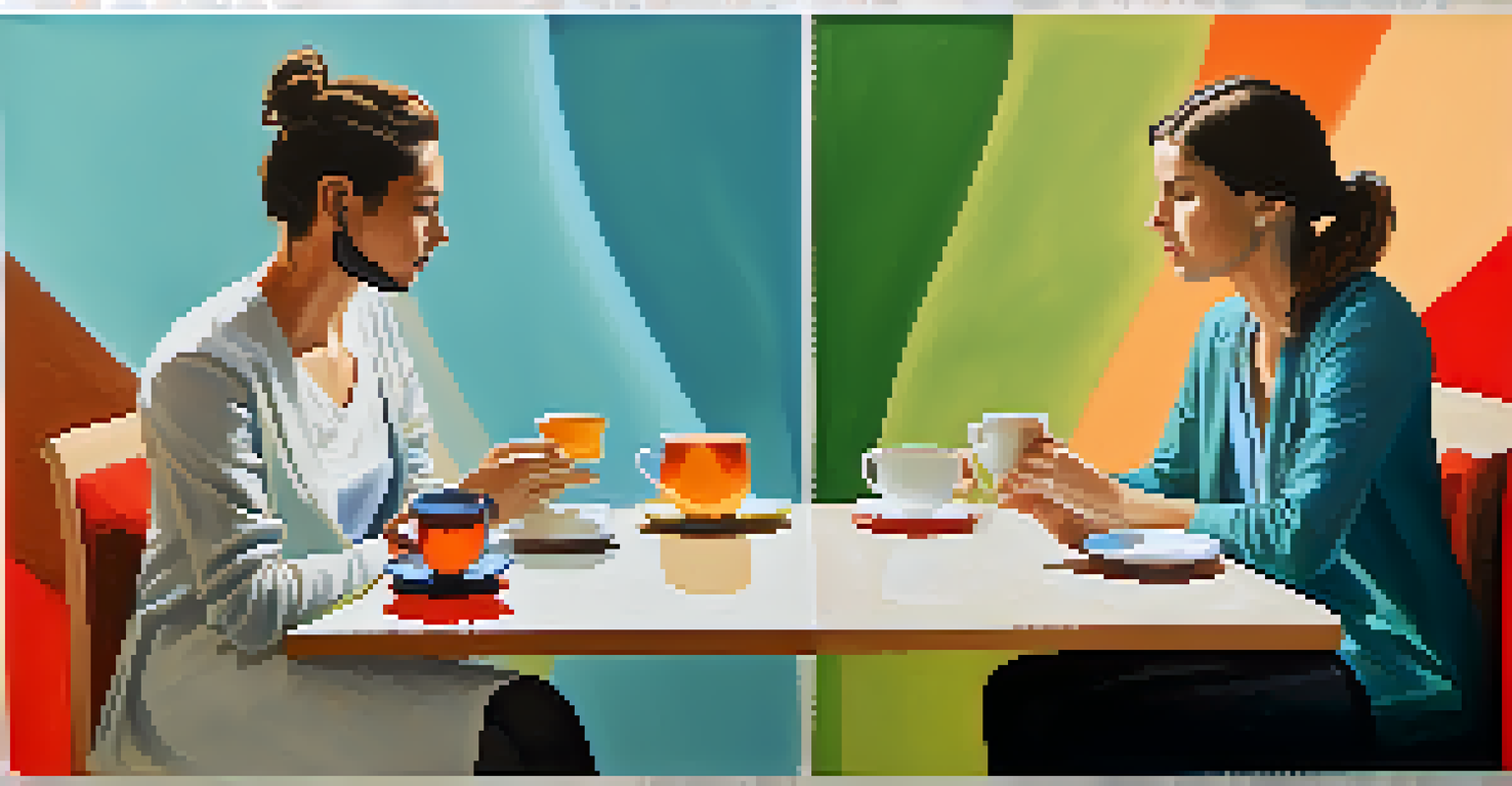 A split image contrasting a crisis intervention scene with an urgent atmosphere and a calm counseling session.