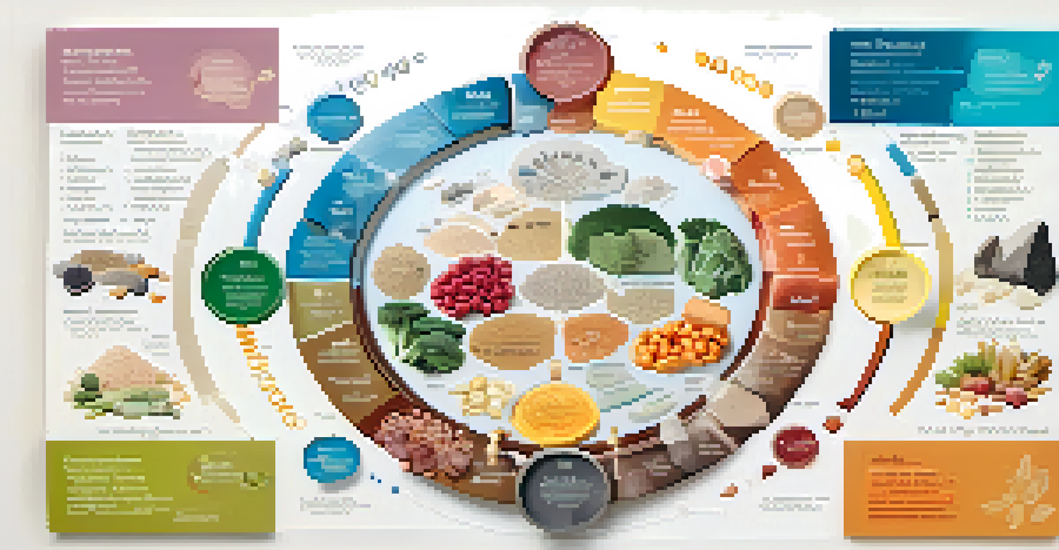 An infographic displaying key minerals and their sources, featuring colorful icons and a circular diagram against a light background.