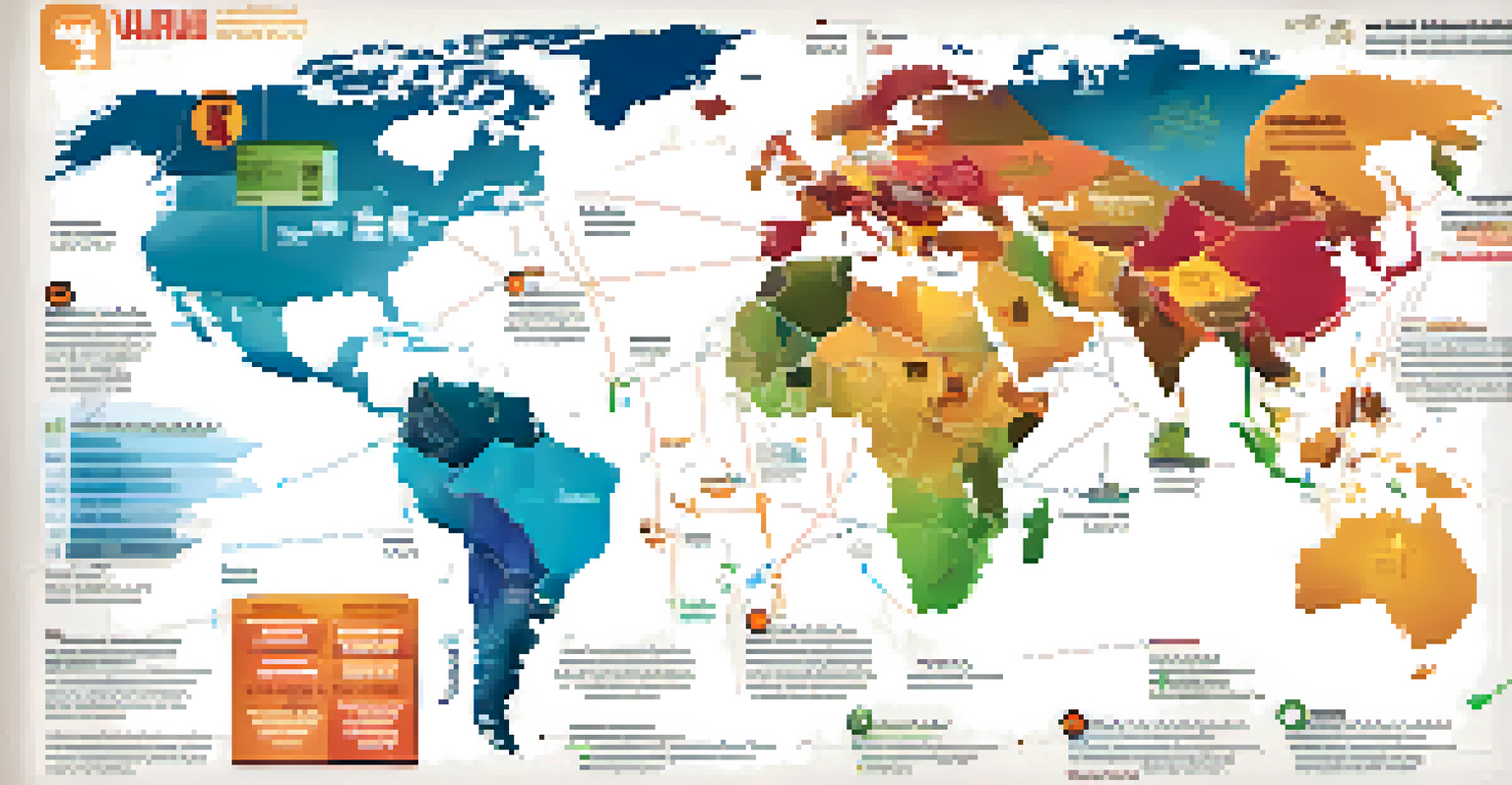 An infographic showing different travel vaccinations with icons and a world map highlighting regions.