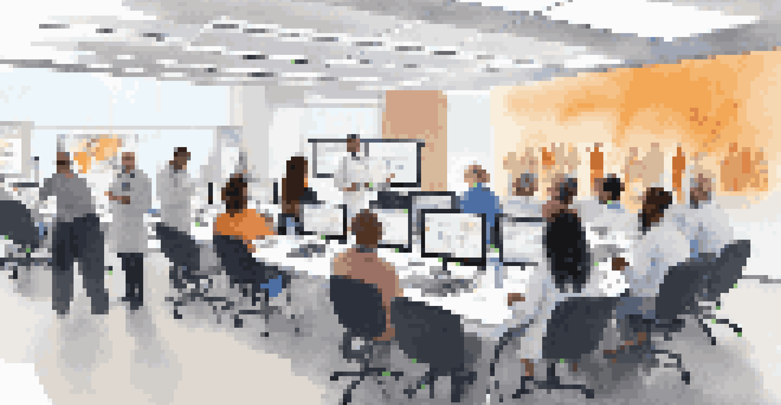 Healthcare professionals engaged in a training workshop for EHR usability, focused on improving their skills.