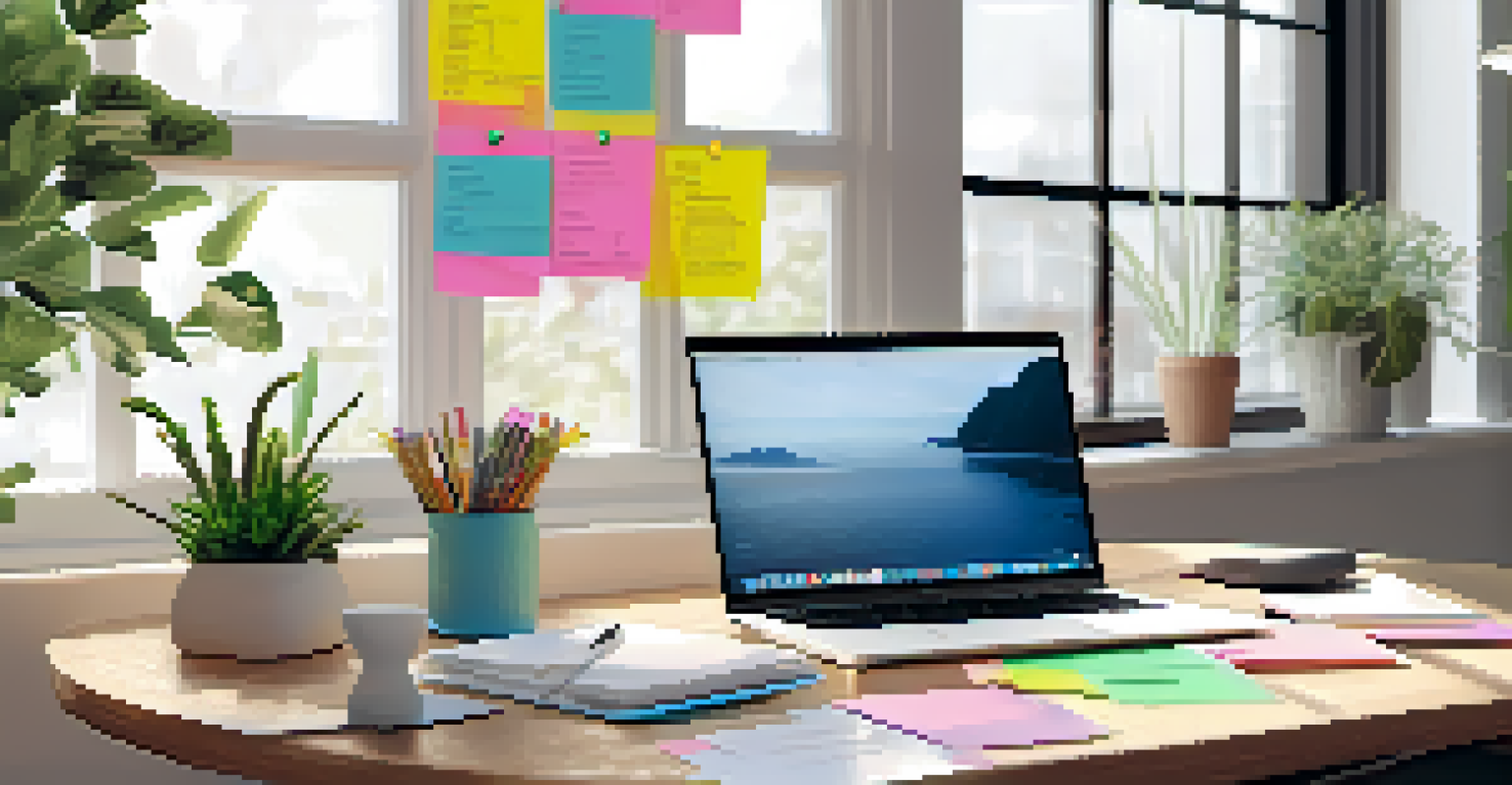 A workspace with wellness assessment tools, including a laptop and health questionnaire.