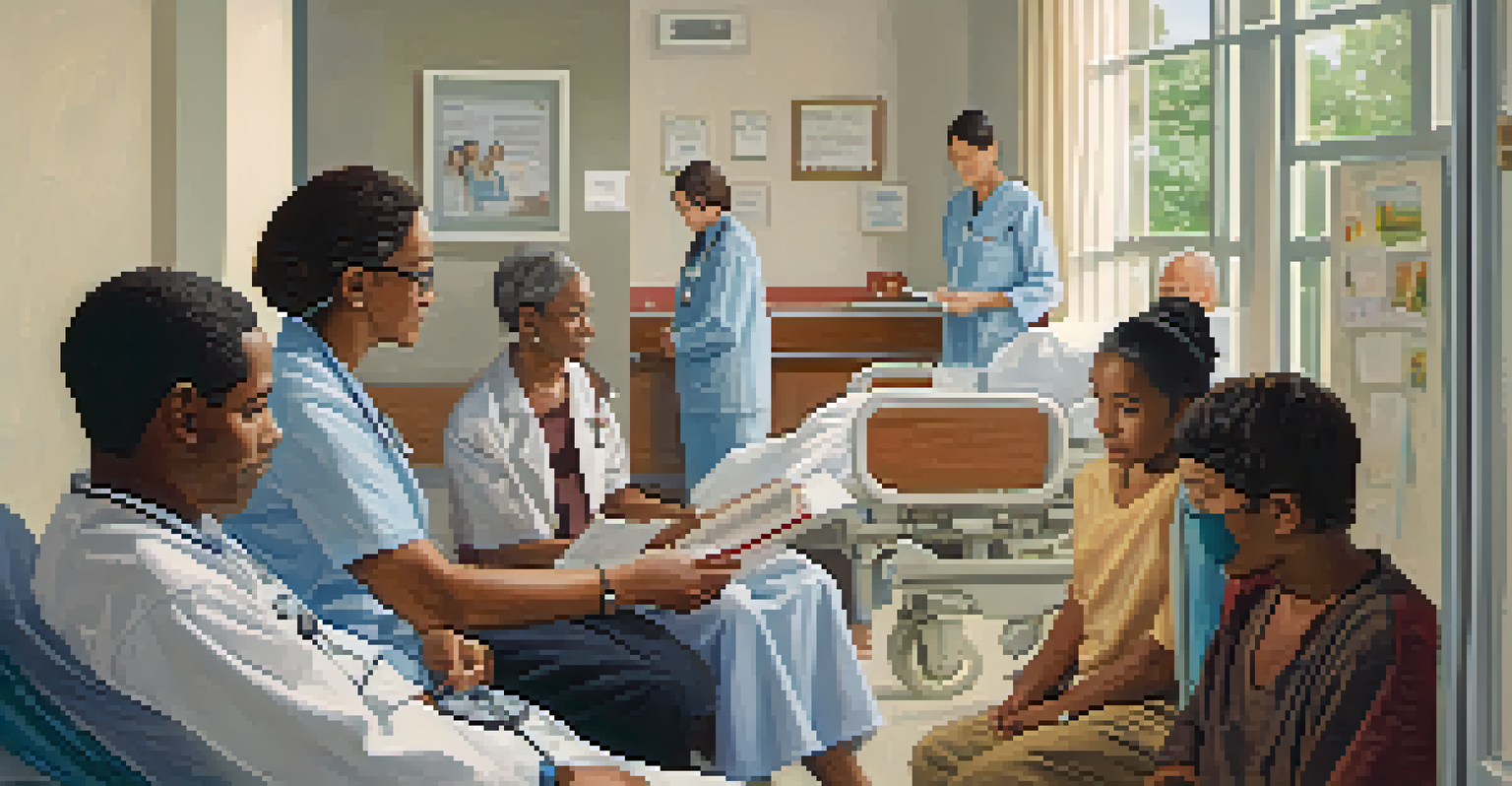 A healthcare provider engaging with a patient and family in a hospital room, emphasizing trust and cultural sensitivity.