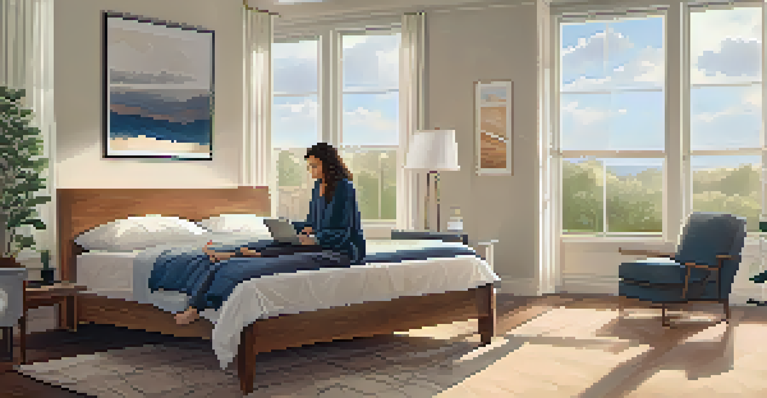 A sleep coach and a client discussing a personalized sleep plan in a cozy room with natural light and calming decor.
